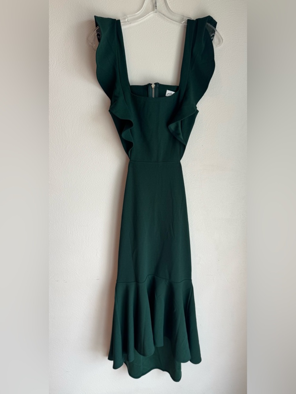 Petal & Pup Dark Green Ruffle High-Low Midi Dress - Picture 4 of 10